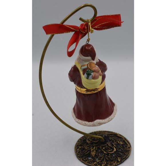 Spode 4" Santa Claus Christmas Hinged Porcelain Trinket Box Ornament - Picture 5 of 9